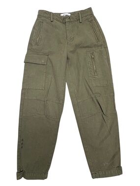 Etica Olive Green Cargo Pants Utility Pocket Workwear Cotton High Rise Tapered
